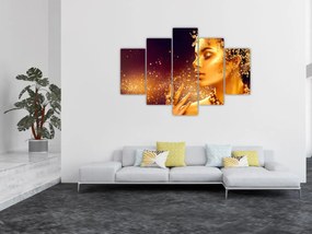 Obraz - Zlatý makeup (150x105 cm)
