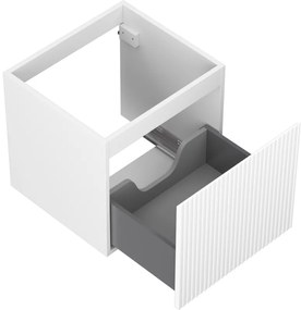 Mexen Rivel, kúpeľňová skrinka 50 cm, 1 zásuvka, drážkovaná, biela matná, 91A20-05047-1-BF01