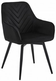 Otočné jedálenské kreslo NANA360 VELVET, čierne