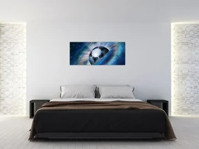 Obraz - Futbalová lopta vo vesmíre (120x50 cm)
