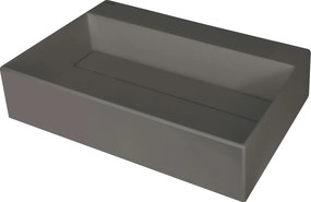 Deante Umývadlo na dosku Correo 60x40 cm - CQR TU4M, granit, antracit metalic