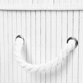 Kôš na bielizeň bambusový 100 l biely