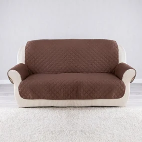 Prikrývky s opierkami béžová/hnedá trojkreslo - sedák 160 cm