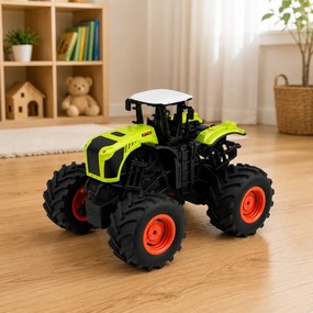 LEAN Toys Vysoký poľnohospodársky traktor s diaľkovým ovládaním RC, zelený, svetlá a zvuky, mierka 1:16