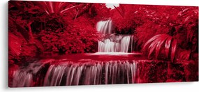 Obraz - Indonézske vodopády v červenej (120x50 cm)