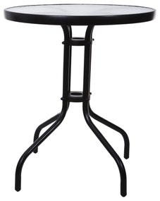 ModernHome Záhradný stôl 60 cm stolík z tvrdeného skla na záhradnú terasu