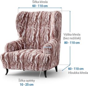 Bielastické poťahy OCEANO NOVÉ hnedo-vínové kreslo ušiak (š. 60 - 110 cm)