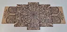 5-dielny obraz Mandala s abstraktným prírodným vzorom Varianta: 100x50