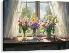 Obraz - Kytica pri okne (70x50 cm)