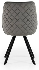 Sivé zamatové jedálenské stoličky v súprave 2 ks Ritz – Tenzo
