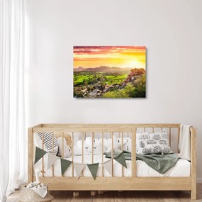 Sklenený obraz Hampi údolí v Indii (70x50 cm)