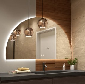 Erga Kori, polkruhové LED zrkadlo 80x140cm, 3105 lm, 3 farby svetla, ERG-V01-KORI-8014-CL