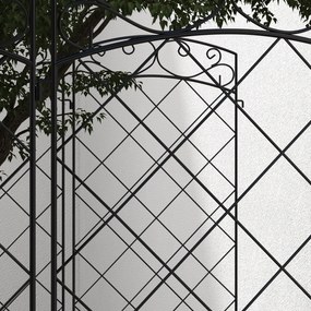 Outsunny Sada 7 Dekoratívnych Kovových Záhradných Plotov s Dekoráciami - 344Š x 110V cm Čierna | Aosom