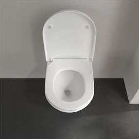 VILLEROY &amp; BOCH Subway 3.0 závesné WC s TwistFlush, s hlbokým splachovaním bez vnútorného okraja, 370 x 560 mm, Stone White, s povrchom CeramicPlus, 4670T0RW