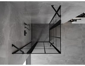 Mexen, Mexen Mist Duo výklopný sprchový kút 115 x 115 cm, čierna mriežka - 8A4-115L-115P-70-77