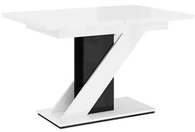 Moderný stôl Eksuper, Farby: biely lesk / čierny lesk