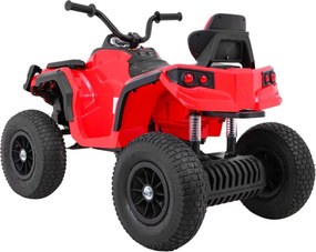 Ramiz Detská štvorkolka poháňaná vzduchovou batériou Červená + nafukovacie kolesá + rádio MP3 + pomalý štart