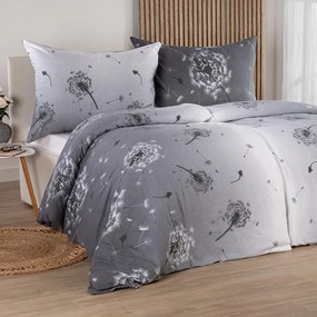 Flanelové posteľné obliečky PÚPAVA šedá