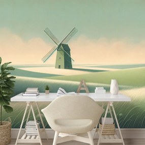 Samolepiaca fototapeta krajina s veterným mlynom