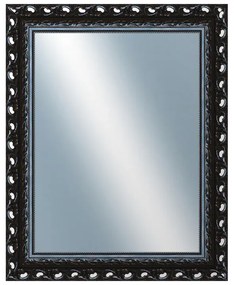 DANTIK - Zrkadlo v rámu, rozmer s rámom 80x100 cm z lišty ROKOKO čierna lesklá (2632)