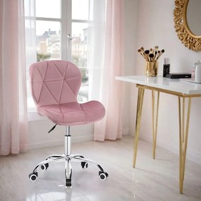 Otočná kancelářská židle Spiner Velvet růžová