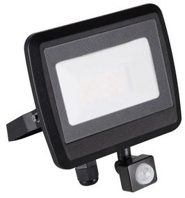 KANLUX Vonkajší LED nástenný reflektor s čidlom ALERINO, 30W, denná biela, čierny, IP44