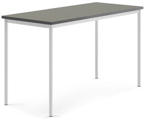 Stôl SONITUS, 1600x700x900 mm, linoleum - tmavošedá, biela