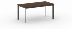 Kancelársky stôl PRIMO INVITATION, čierna podnož, 1600 x 800 mm, orech
