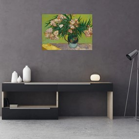 Sklenený obraz - Vincent van Gogh, Oleanders, reprodukcia (70x50 cm)