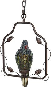 Závesné vitrážové svetlo Tiffany v dizajne papagája - 40 * 26 * 86 cm E14 / max 1 * 25W