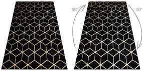 Koberec, Behúň GLOSS 409C 86 Kocky, glamour, art deco čierno / zlatý