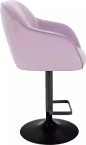 LuxuryForm DESIGN Barová stolička AVOLA VELUR na čiernom tanieri - levanduľa