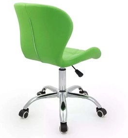 LuxuryForm DESIGN Stolička LIVIO na striebornej podstave s kolieskami - zelená