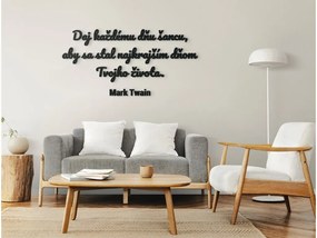 drevko Motivačný citát Daj každému dňu šancu Rozmer obrazu: 39 x 80 cm, Farba dekorácie: Čierna