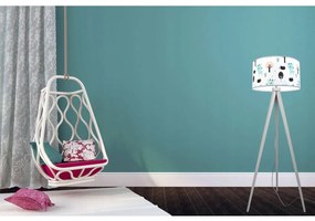 Detská stojacia lampa Bambi, 1x textilné tienidlo so vzorom, (výber z 2 farieb konštrukcie)