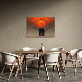 Obraz - Východ slnka, jazero Pakpra (70x50 cm)