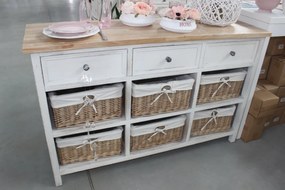 Biela drevená vintage komoda