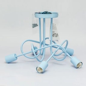 Prisadený luster OXFORD 5xE27/15W/230V, modrý