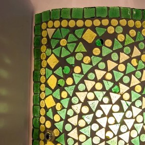 Turecká lampa nástenná s káblom mosaic Cylinder GREEN 17*26