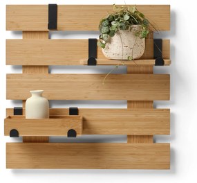 Nástenná polica s flexibilnými háčikmi a dnom