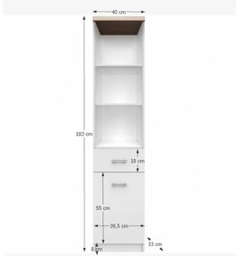 Regál Topty Typ 4 - biela / dub sonoma