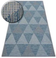 styldomova Šnúrkový koberec sizal loft 21132 trojuholníky strieborno/svetlo modrý