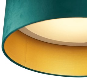 Moderné stropné svietidlo zelený zamat 40cm vrátane LED 3-krokového stmievania - Sue