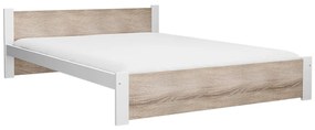 Posteľ IKAROS 160 x 200 cm, biela/dub sonoma Rošt: S latkovým roštom, Matrac: Matrac DELUXE 10 cm