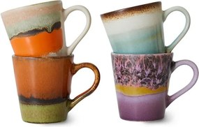 Set 4ks retro hrnček na kávu Espresso 70s Polaris - Ø 5,8 * 8cm / 80ml