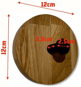 Dekorstudio Nástenný vešiak OVAL olejovaný dub - 3 kusy