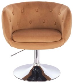 LuxuryForm DESIGN Kreslo MONTANA VELUR na striebornom tanieri - hnedé