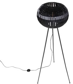 Moderná stojaca lampa trojnožka čierna - Zoë