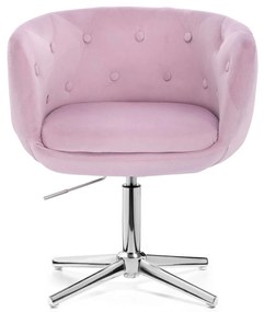 LuxuryForm DESIGN Kreslo MONTANA VELUR na striebornom kríži - levanduľa