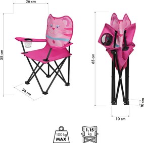 NC3305 Detská skladacia stolička s motívom mačky NILS FUN